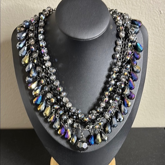 Chico's Jewelry - Chico’s Statement Bob AB Aurora Borealis Gunmetal Necklace​